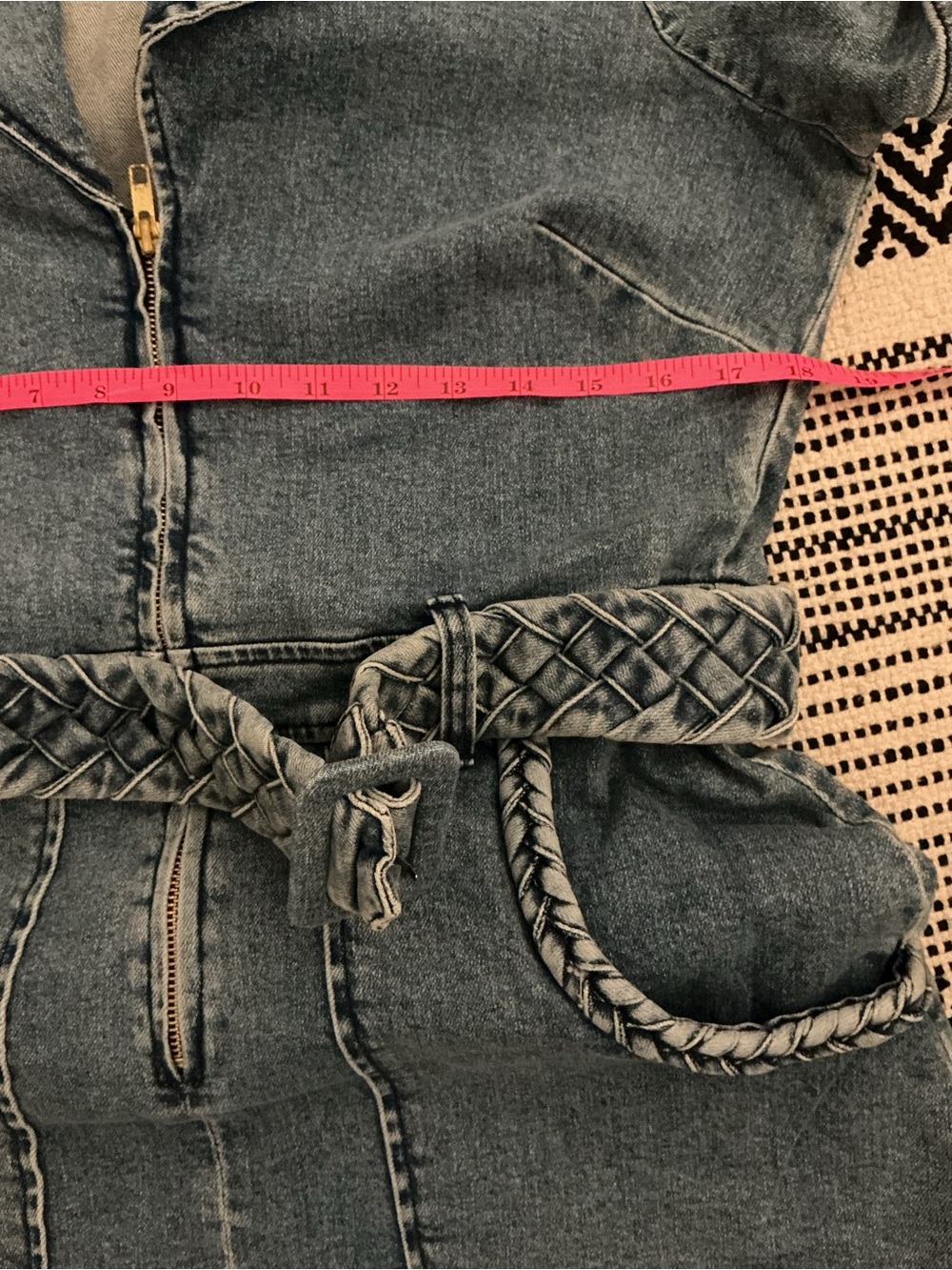 Show Me Your MuMu Vintage Wash Denim Zip-Front Dress in Blue - Picture 4 of 5
